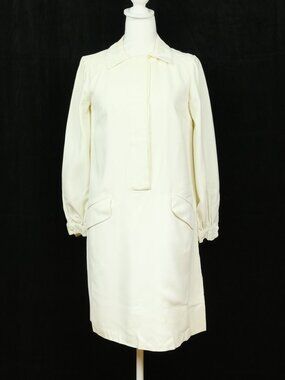 Mr. Mort by Stan HermanVintage 1960s Suit Dress Cream Size L Retro Mod Fashion